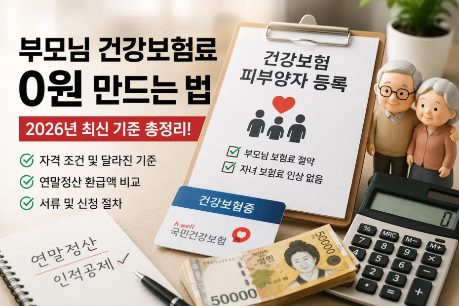 60세 무직 부모님 건강보험 피부양자, 2026년 자격 기준 및 환급액은?