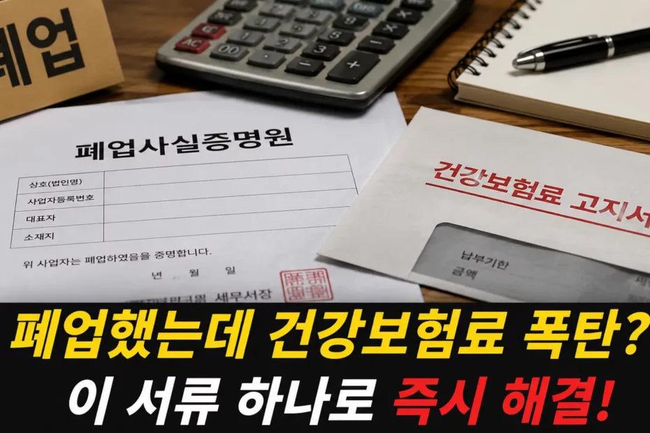 개인사업자 폐업 후 건강보험료 고지서 날라올때 대처법