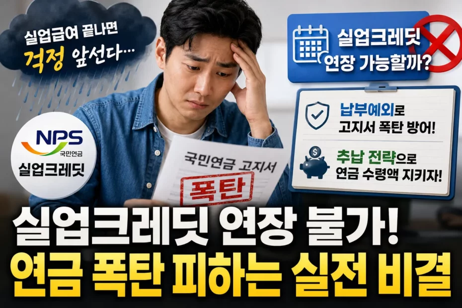 실업급여-종료-후-실업크레딧-연장-가능성은-국민연금-폭탄-피하기