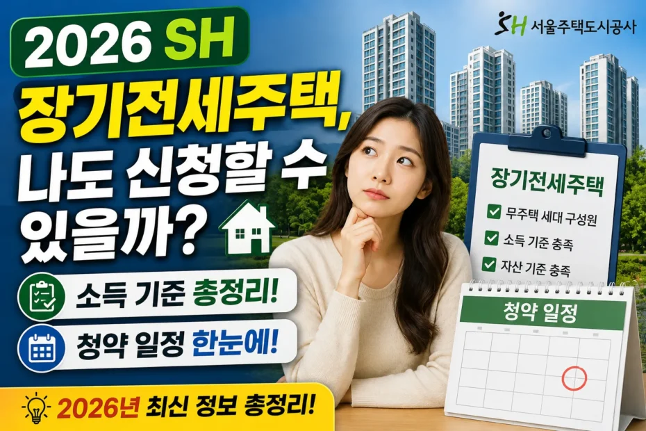 2026 SH 장기전세주택, 나도 신청할 수 있을까? 소득 기준부터 청약 일정까지