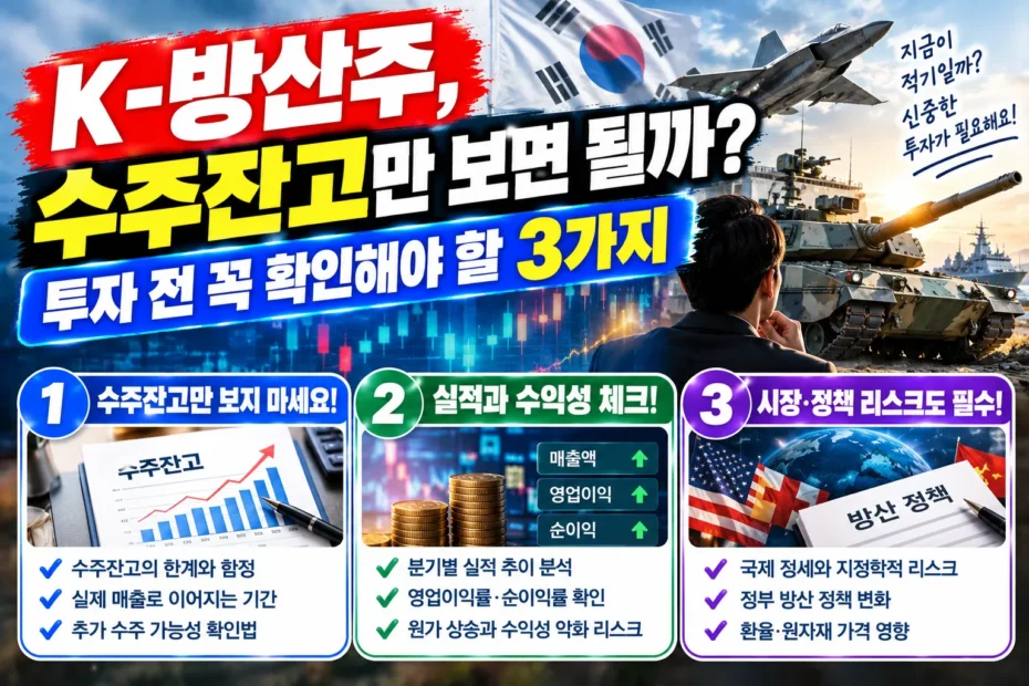 K-방산주, 수주잔고만 보면 될까? 투자 전 꼭 확인해야 할 3가지