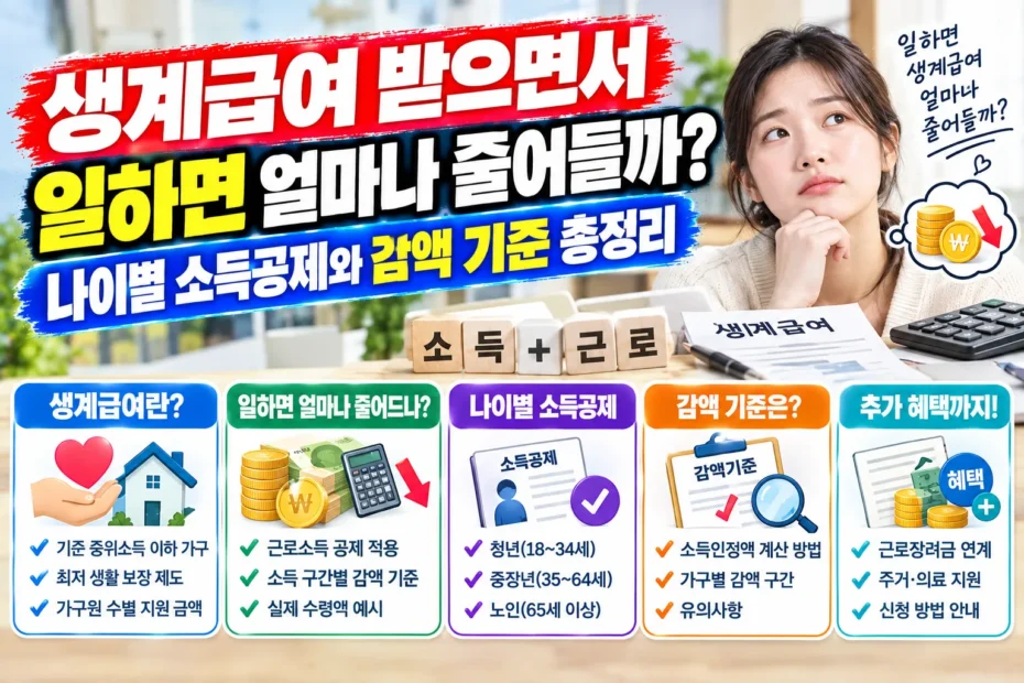 생계급여 받으면서 일하면 얼마나 줄어들까?