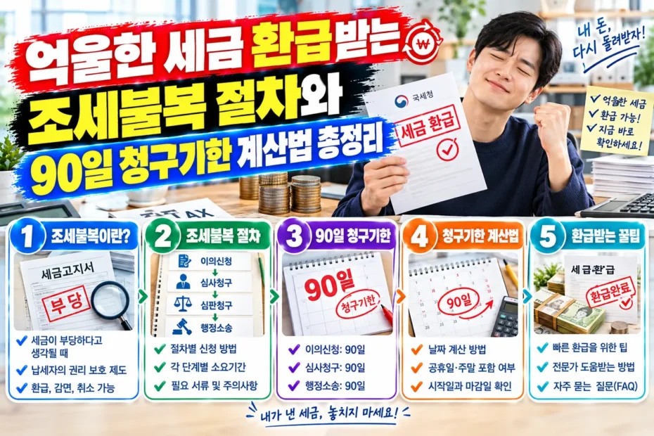 억울한 세금 환급받는 조세불복 절차와 90일 청구기한 계산법 총정리