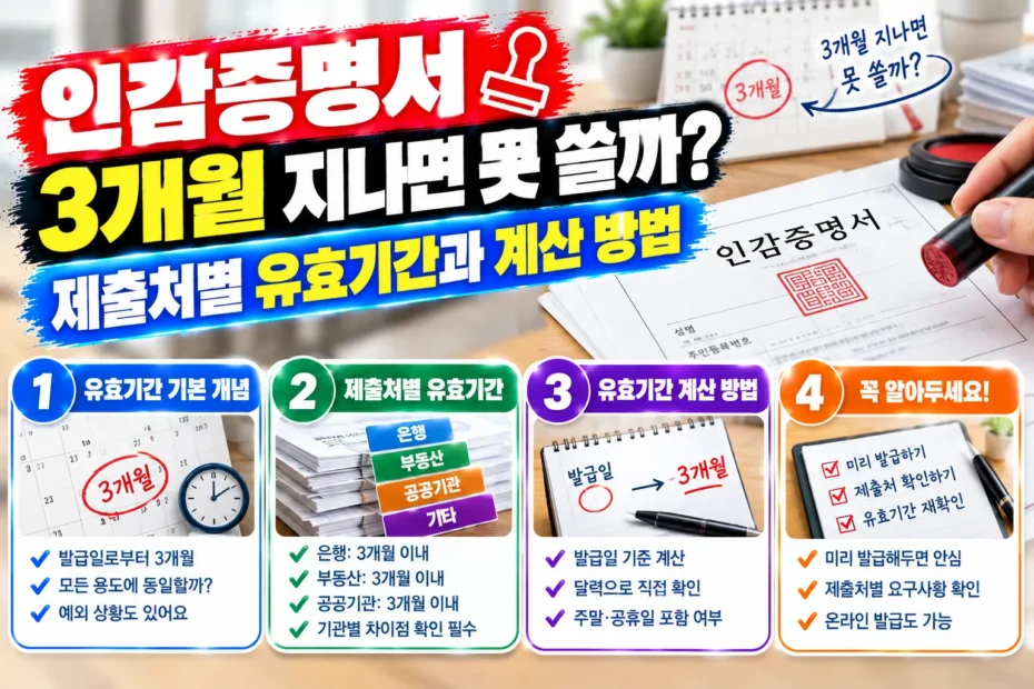 인감증명서 3개월 지나면 못 쓸까? 제출처별 유효기간과 계산 방법