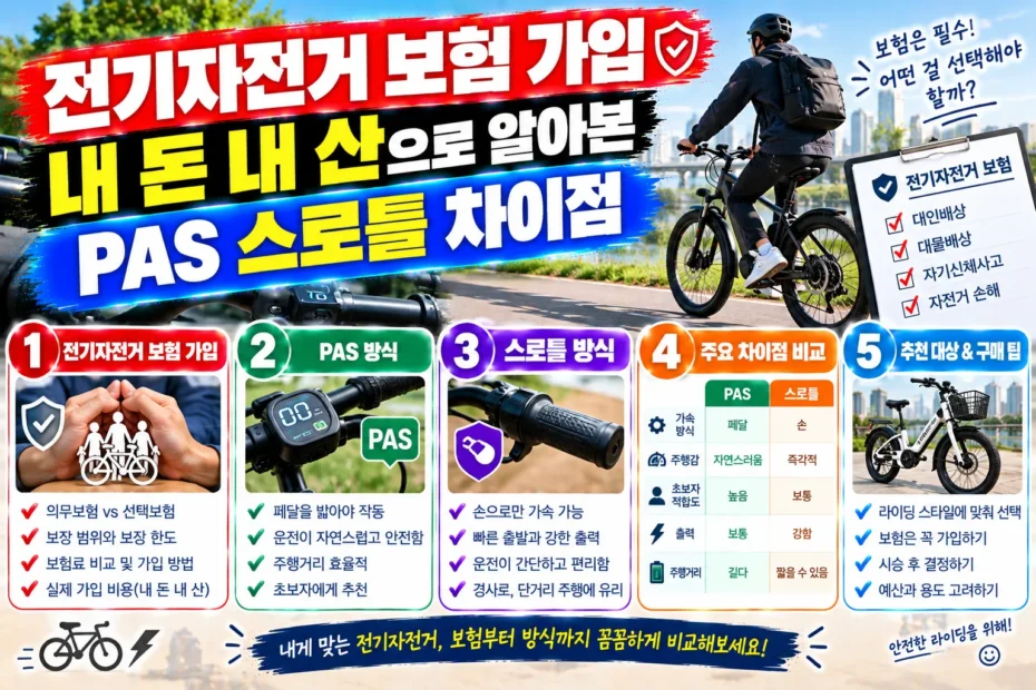 전기자전거 보험과 PAS 스로틀